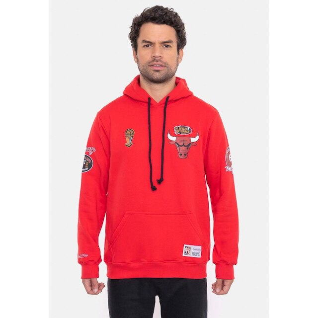 Moletom Mitchell & Ness Canguru Fechado City Patches Masculino