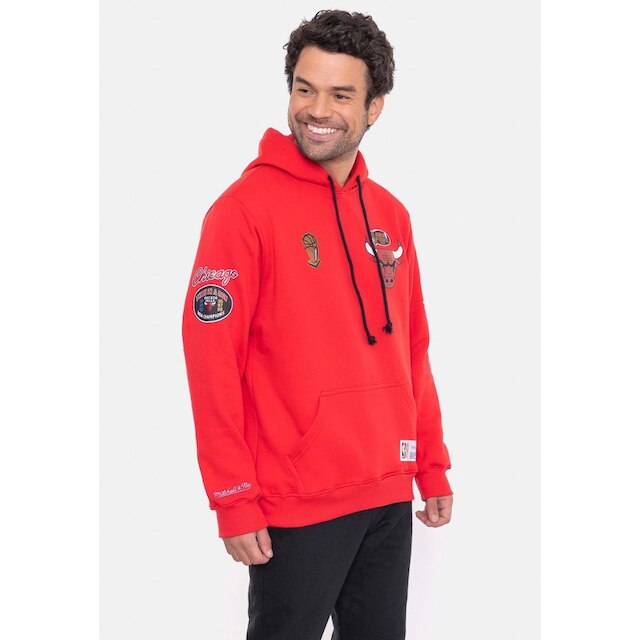 Moletom Mitchell & Ness Canguru Fechado City Patches Masculino