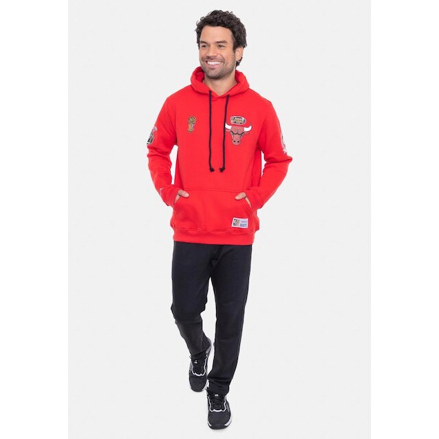Moletom Mitchell & Ness Canguru Fechado City Patches Masculino