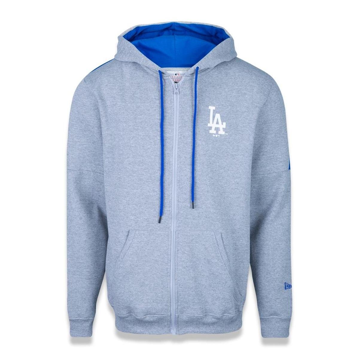 Moletom New Era Canguru Aberto Los Angeles Dodgers MLB - Mescla Menor preço em Moletom New Era Canguru Aberto Los Angeles Dodgers MLB - Mescla