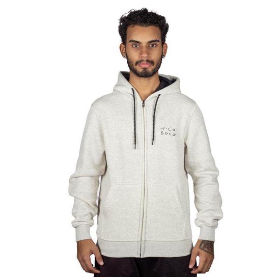 Moletom Nicoboco Ziper Cutback Cinza Mescla Claro Zattini