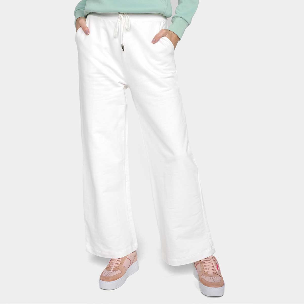 Moletom Pantalona Hering Liso Feminino - Bege Menor preço em Moletom Pantalona Hering Liso Feminino - Bege