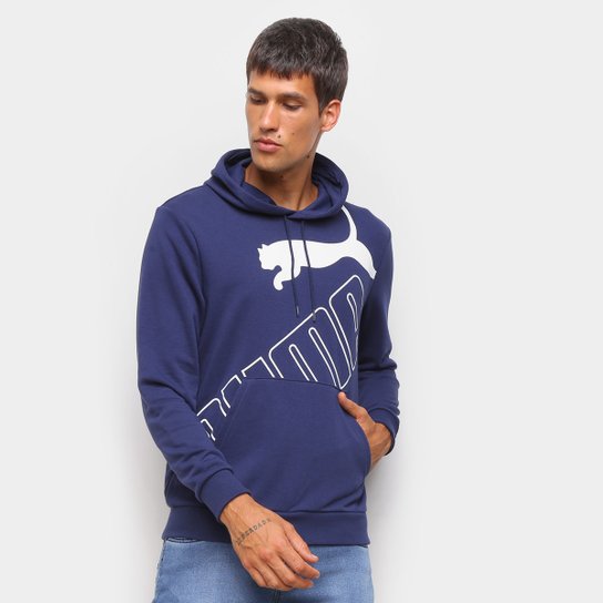 Moletom Puma Big Logo Hoodie TR Canguru Masculino - Azul