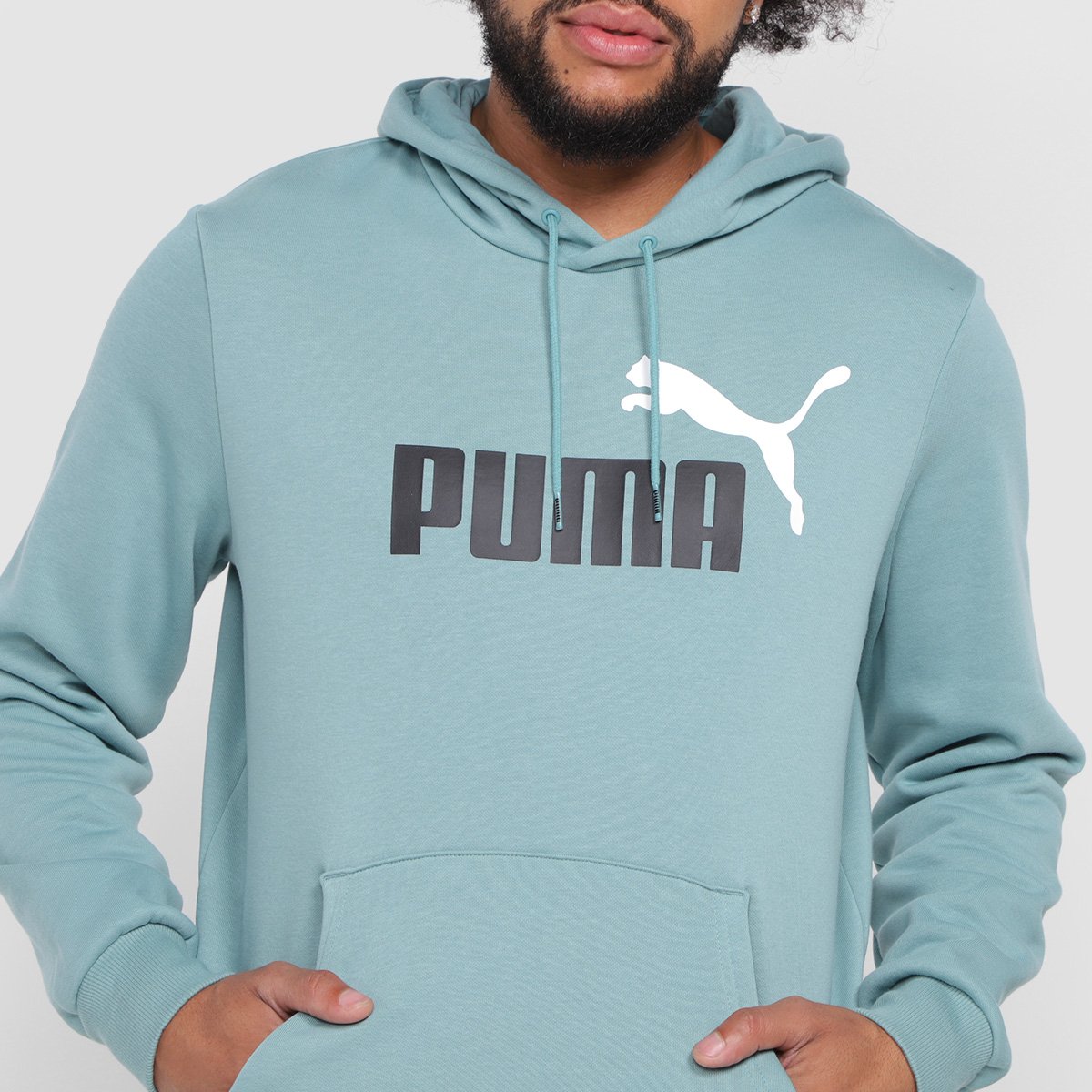 two tone pullover moletom com capuz