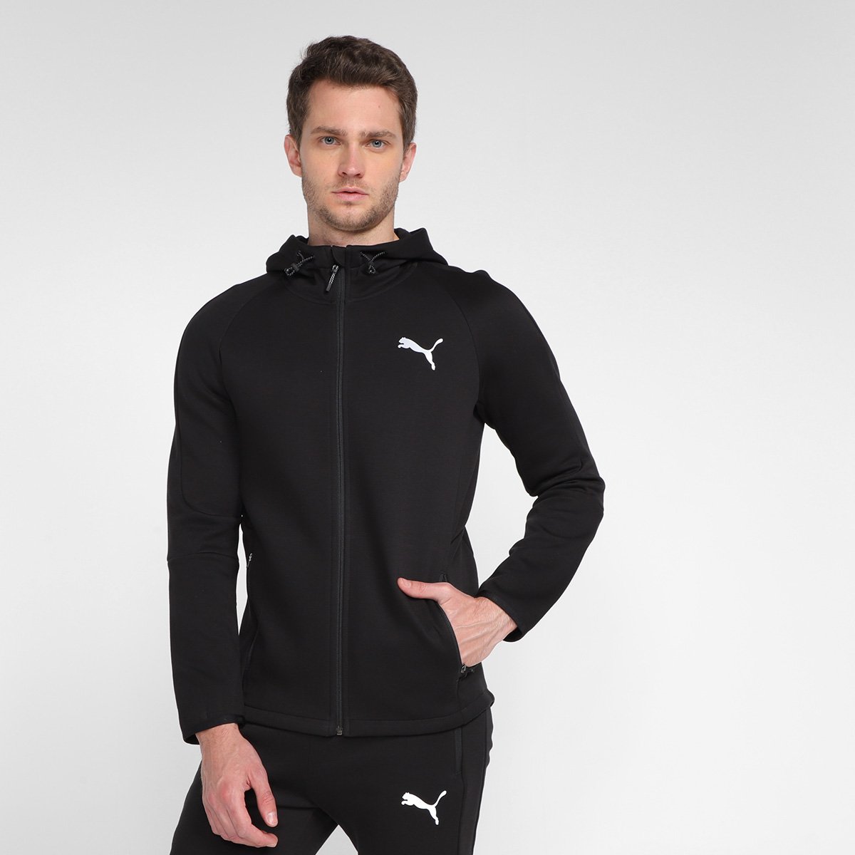 Moletom Puma Evostripe DryCell Masculino - Preto Menor preço em Moletom Puma Evostripe DryCell Masculino - Preto