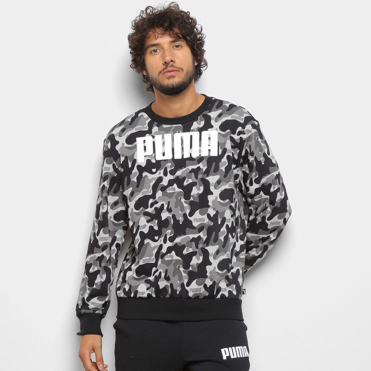 Moletom Puma Rebel Camuflado Crew TR Masculino - Preto é ruim? Moletom Puma Rebel Camuflado Crew TR Masculino - Preto é boa?