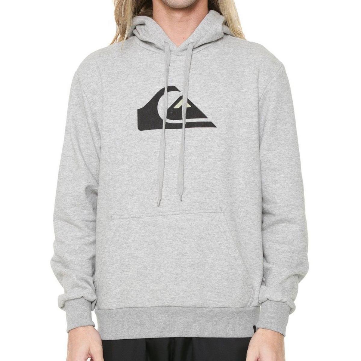 Moletom Quiksilver Big Logo Hood - Cinza Menor preço em Moletom Quiksilver Big Logo Hood - Cinza