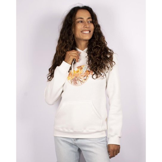 Moletom Rip Curl Tallowns Mix Canguru Feminino - Bege