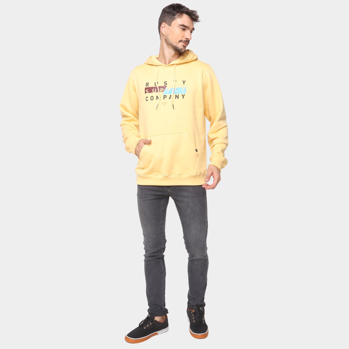 mens pastel yellow moletom com capuz