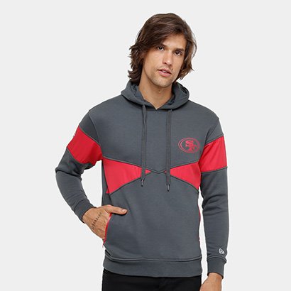 grey 49ers moletom com capuz