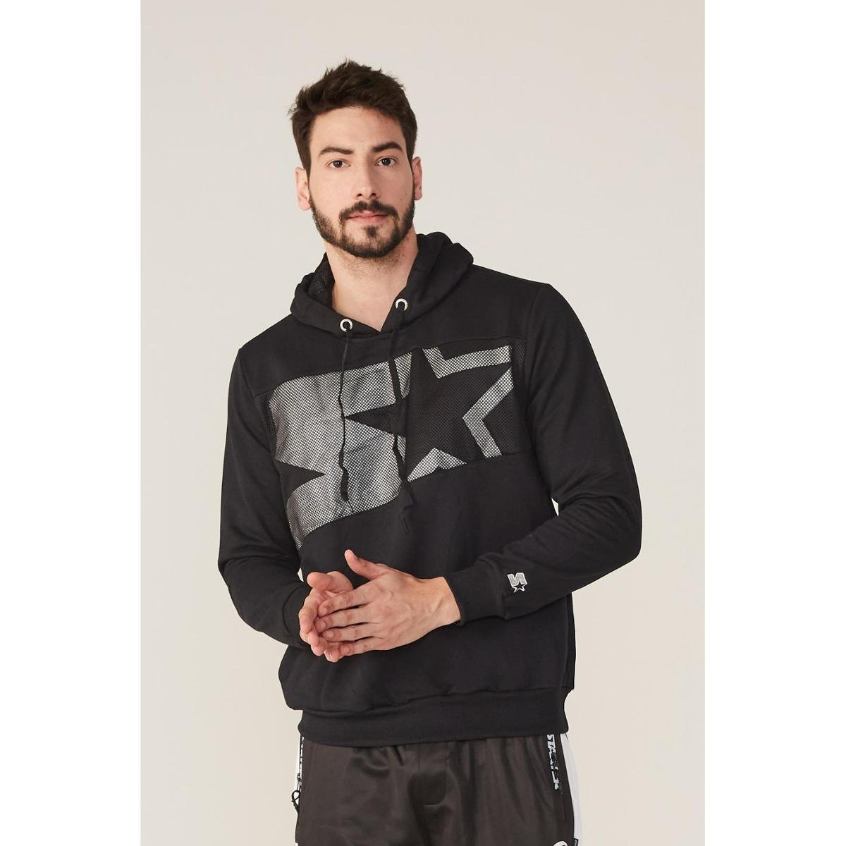 Moletom Starter Fechado Com Capuz Reflective Masculino - Preto Menor preço em Moletom Starter Fechado Com Capuz Reflective Masculino - Preto