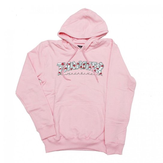 Moletom Thrasher Magazine Canguru Roses Rosa Zattini