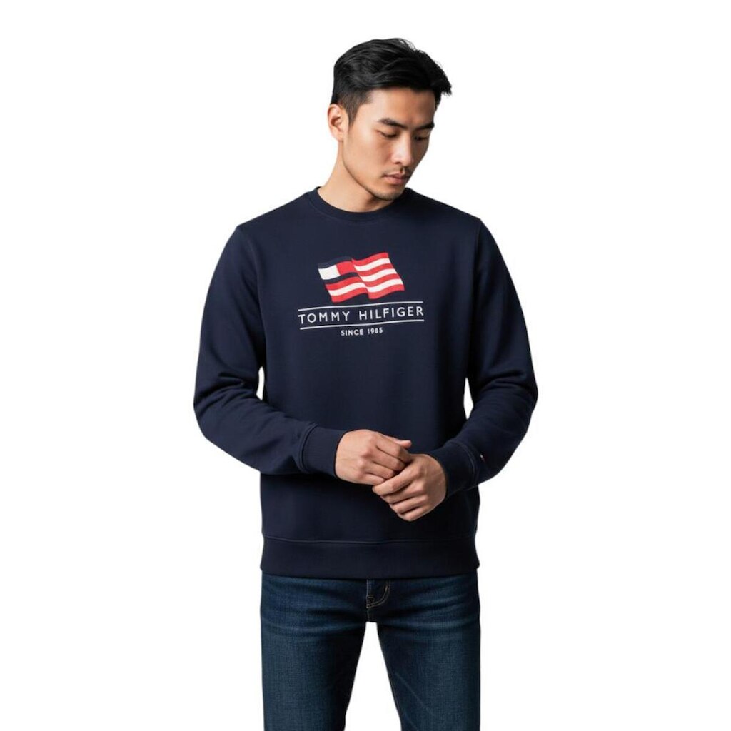Moletom Tommy Hilfiger Americana Main Terry Crew Masculino