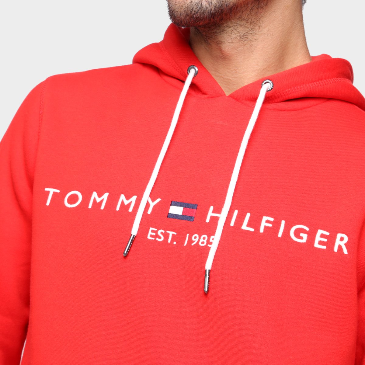 badge moletom com capuz tommy hilfiger
