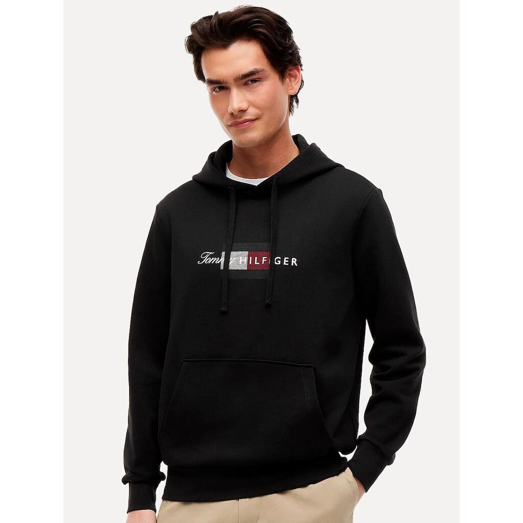 Moletom Tommy Hilfiger Masculino Brand Love Hoodie Preto