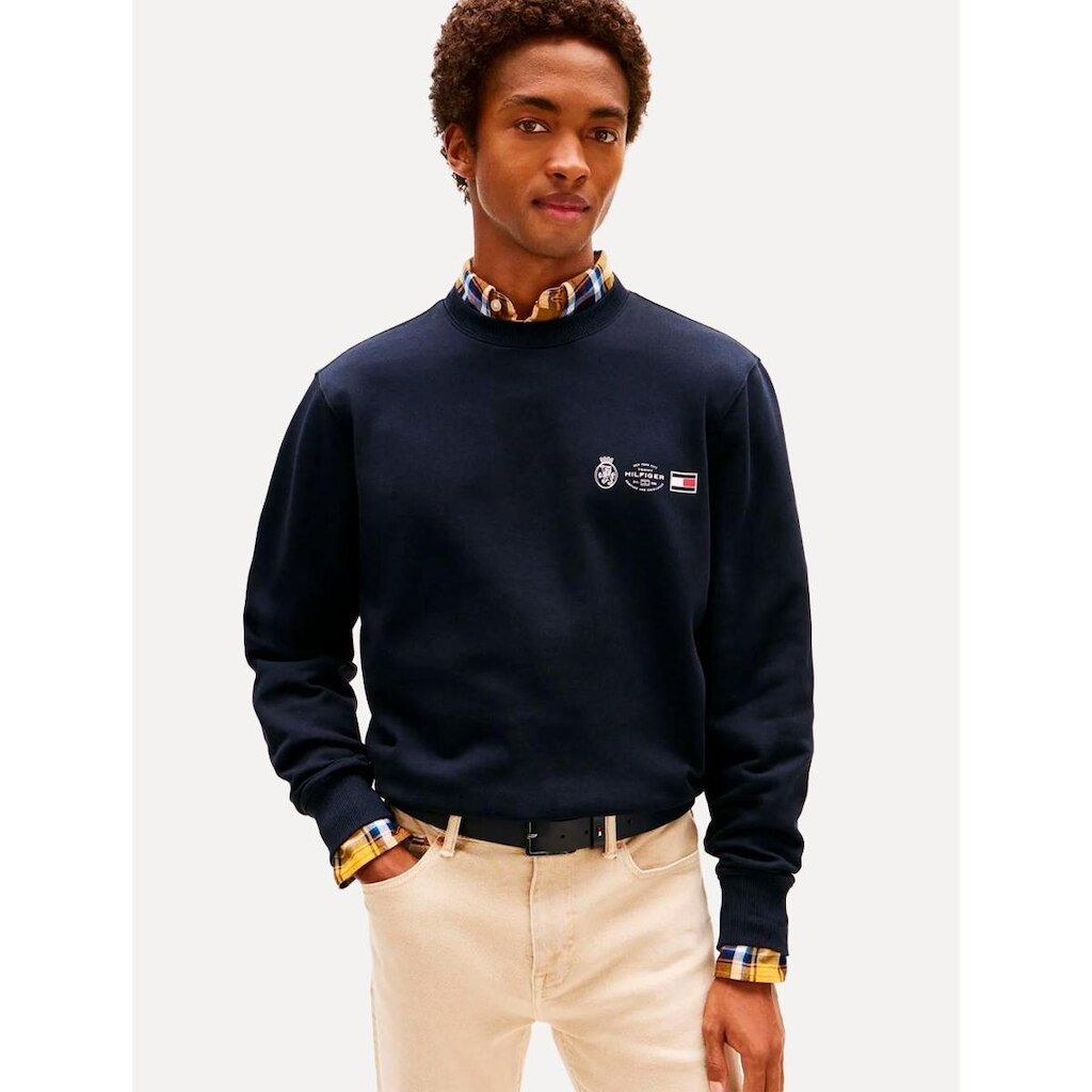 Moletom Tommy Hilfiger Masculino Treble Logos Azul Marinho