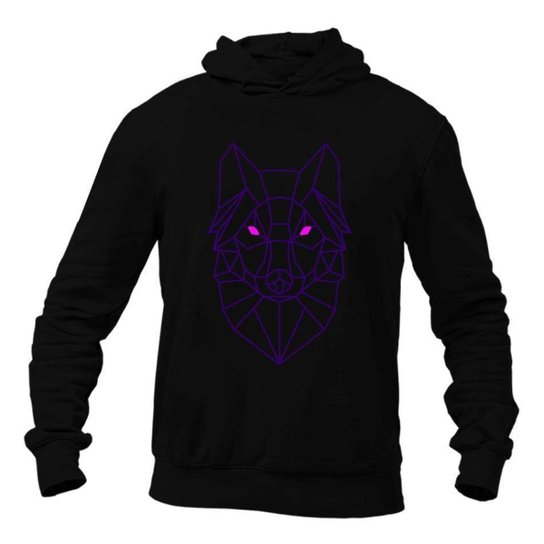 Moletom Unissex com Capuz Wolf Line Km10 Sports - Preto+Pink