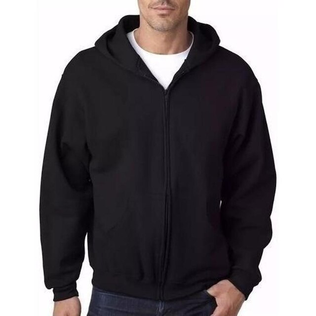 Moletom Vesttuario Aberto Com Ziper Liso Capuz Bolso Blusa Masculino
