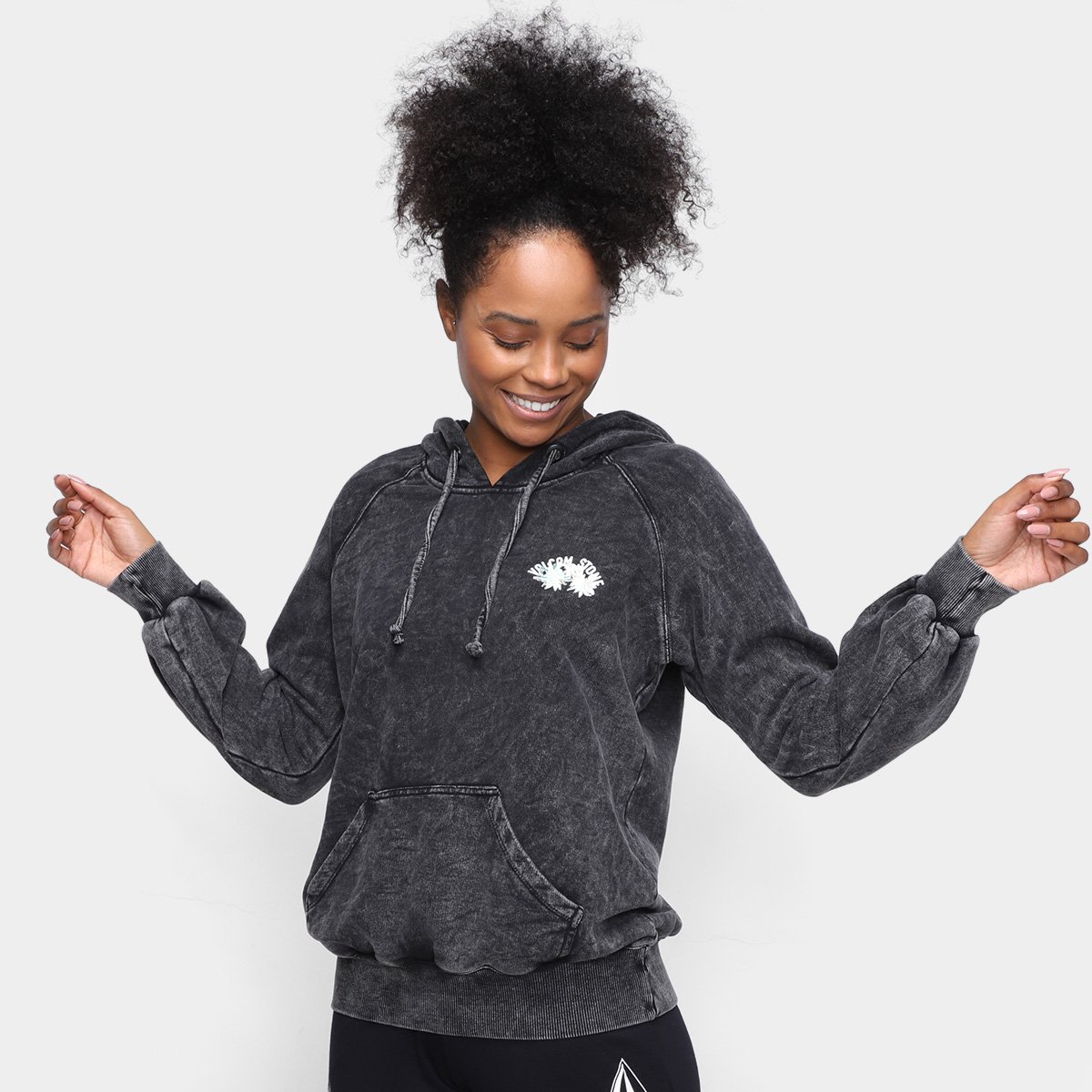 volcom pink moletom com capuz