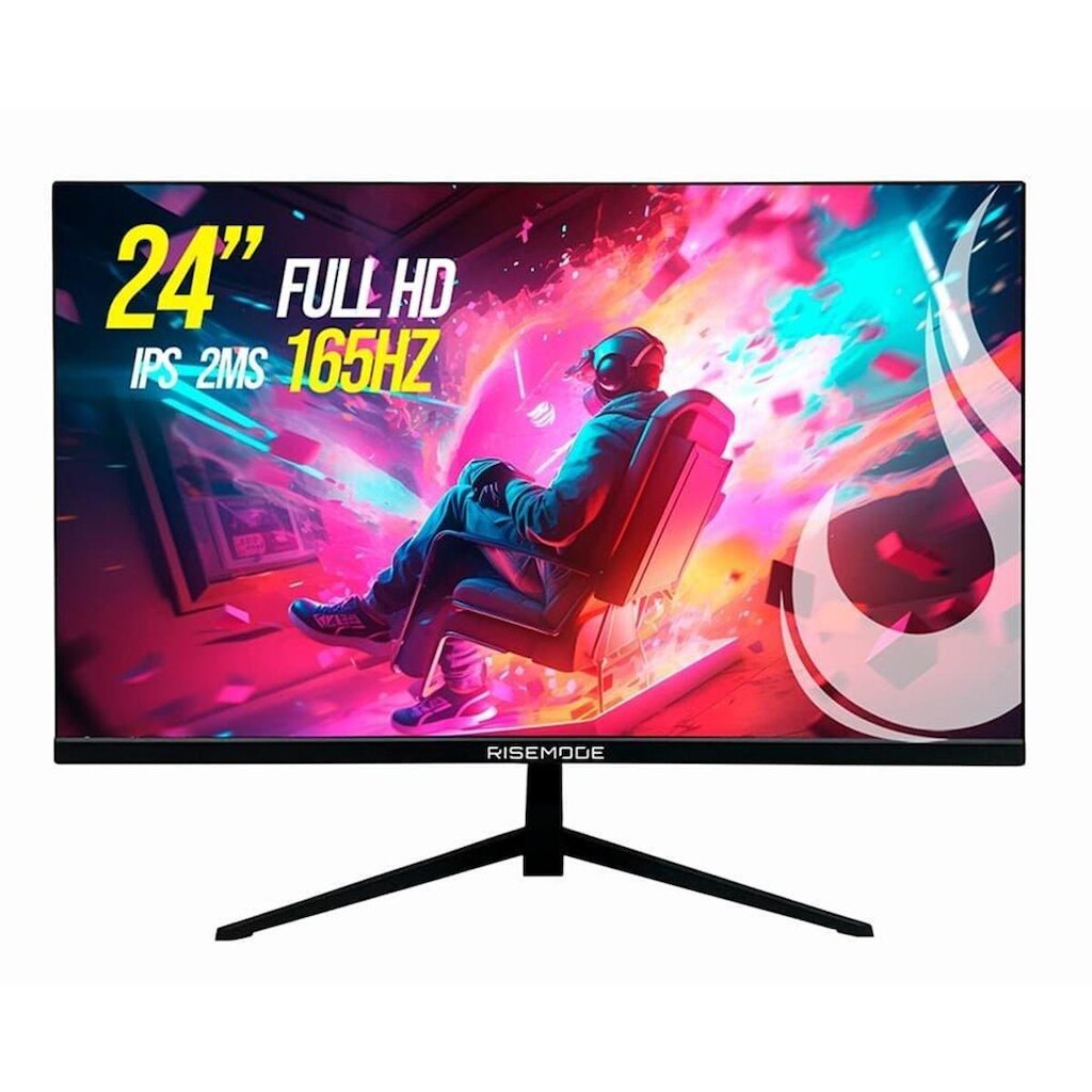 Monitor Gamer Rise Mode 24", FHD, 165hz, IPS, DisplayPort e VGA, sRGB 99%,- RM-MOG-24F165FH-B