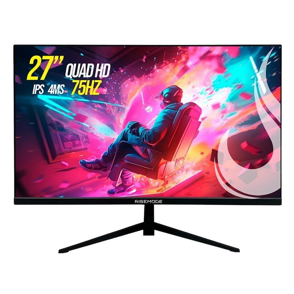 Monitor Rise Mode 27", QHD, 4ms, IPS, FreeSync, HDMI e DisplayPort, sRGB 99%,- RM-MOG-27F752K-B