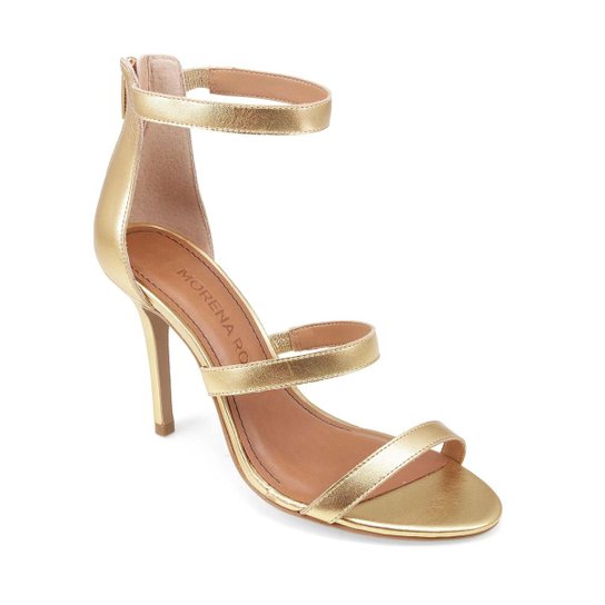 Morena Rosa Sandalia Morena Rosa Salto Alto Zíper Traseiro Pewter