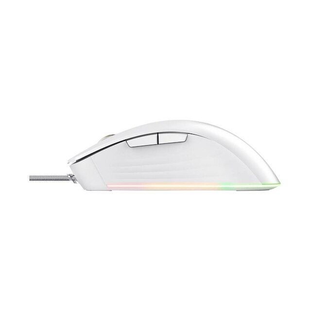 Mouse Gamer GXTrust 924W Ybar+, Iluminação RGB, 6 Botões, 25600 DPI, USB, Branco - 24891