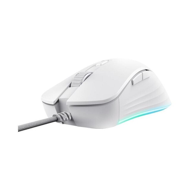 Mouse Gamer GXTrust 924W Ybar+, Iluminação RGB, 6 Botões, 25600 DPI, USB, Branco - 24891