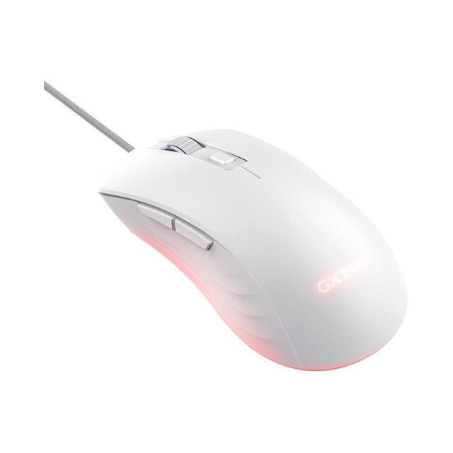 Mouse Gamer GXTrust 924W Ybar+, Iluminação RGB, 6 Botões, 25600 DPI, USB, Branco - 24891