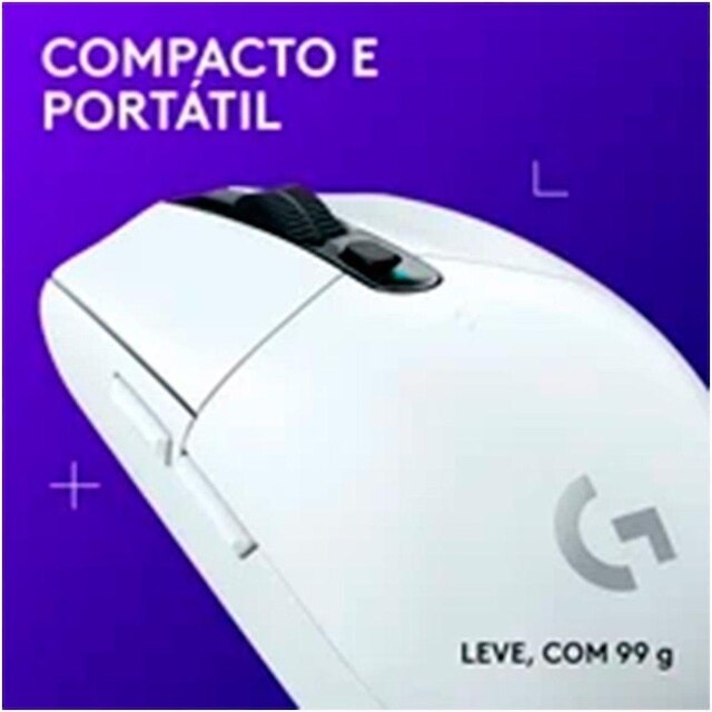 Mouse Gamer Sem Fio Logitech G305 Lightspeed, 12.000 DPI, 6 Botões Programáveis, Branco - 910-005290