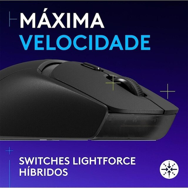 Mouse Gamer sem fio Logitech G309 LIGHTSPEED Switches LIGHTFORCE,Sensor HERO 25K,6 botões-910-007198