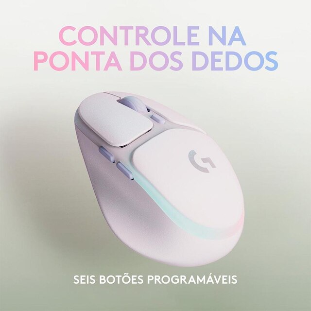 Mouse Gamer Sem Fio Logitech G705, Coleção Aurora, RGB, Bluetooth, USB, 6 Botões, - 910-006366