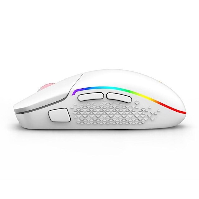Mouse Gamer Sem Fio Redragon Invader Pro, RGB, 10000 DPI, 9 Botões, Wireless, Branco - M719W-RGB-PRO
