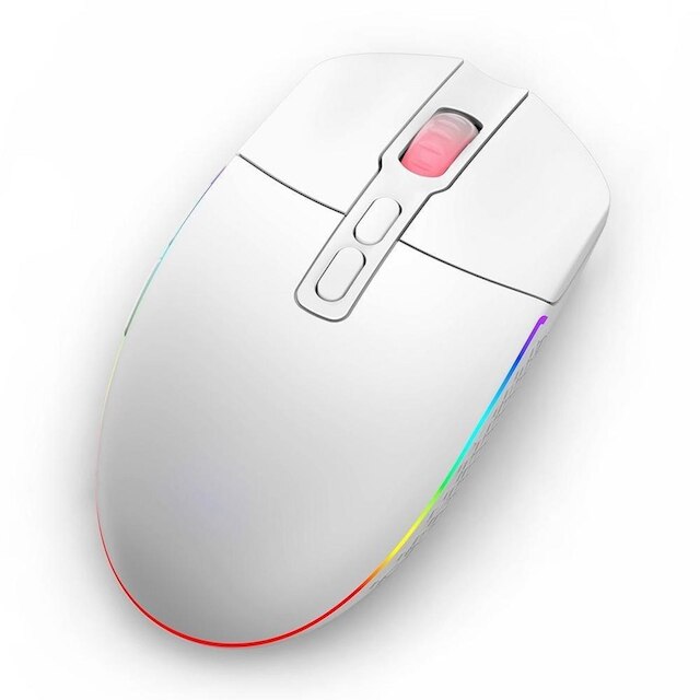 Mouse Gamer Sem Fio Redragon Invader Pro, RGB, 10000 DPI, 9 Botões, Wireless, Branco - M719W-RGB-PRO