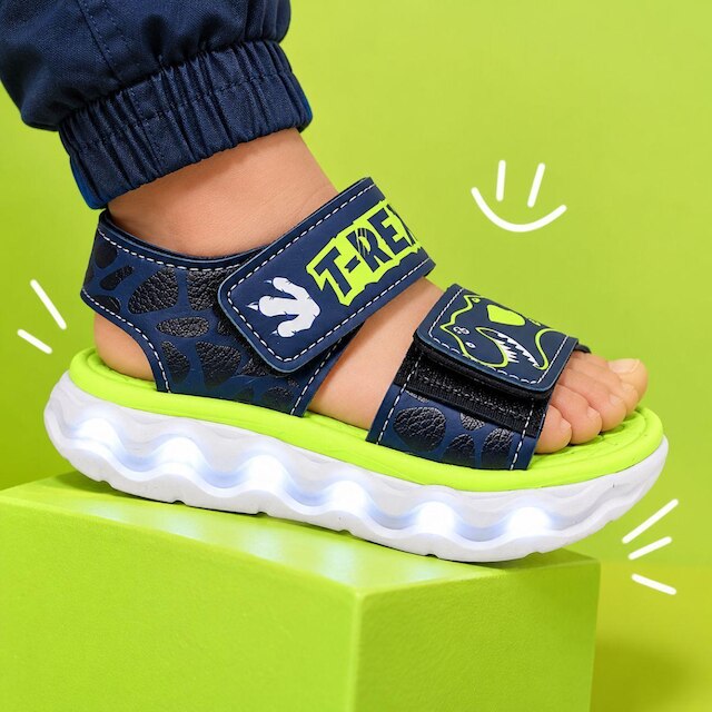MP2518 - Sandália Papete Infantil Mini-Pé Com Led Fechamento em Velcro