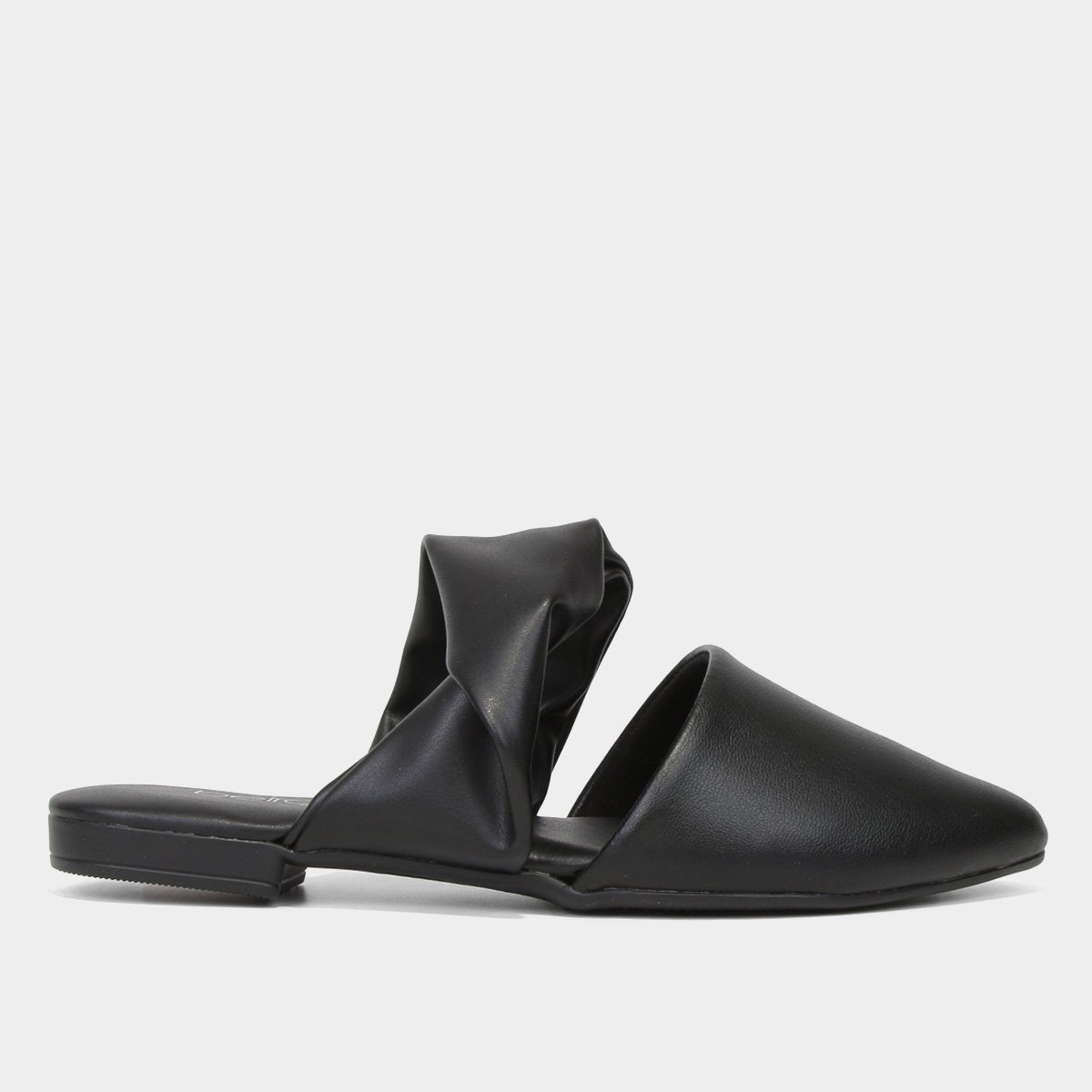 Mule Beira Rio Bico Fino Recorte - Preto Menor preço em Mule Beira Rio Bico Fino Recorte - Preto