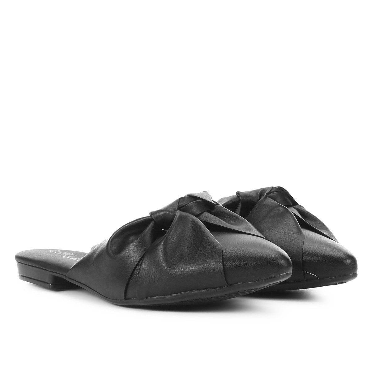 Mule Beira Rio Nó Bico Fino Feminino - Preto Menor preço em Mule Beira Rio Nó Bico Fino Feminino - Preto