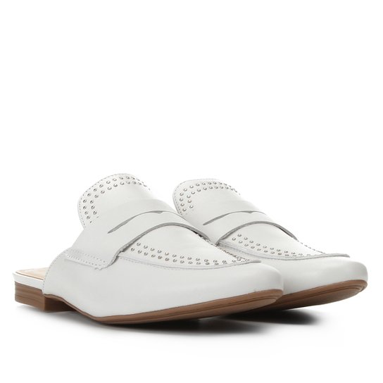Mule Couro Bottero Cravinhos - Branco