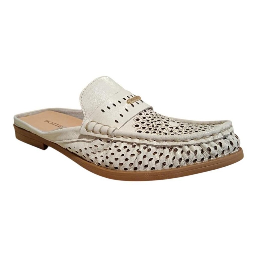 Mule Feminino Bottero Couro Napa Off White 377804-6