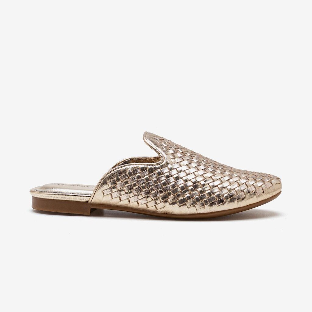 Mule Feminino Lorena Couro Dourado