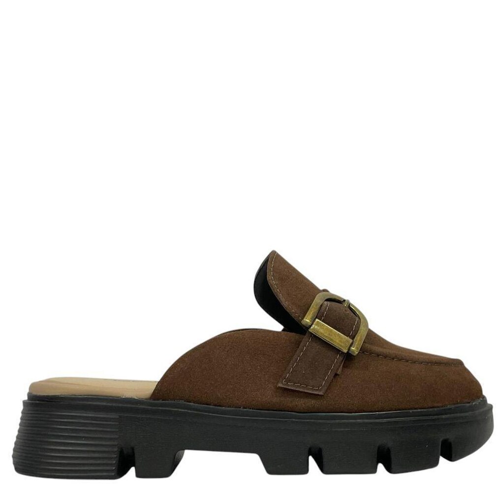 Mule Feminino Modare com Fivela Dourada Solado Tratorado