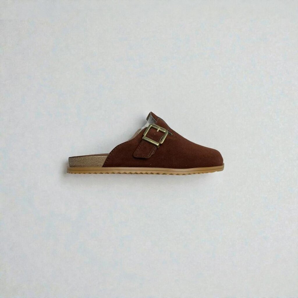 Mule Feminino Moleca Camurção Fivela Casual Preto