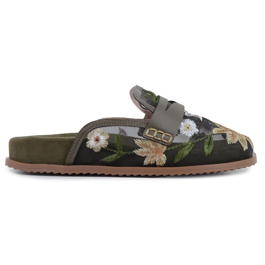 Mule Feminino Suzana Santos Tela Verde Army - 4573
