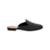 Mule Feminino Usaflex Couro Costura Enfeite Salto Baixo Preto - Preto