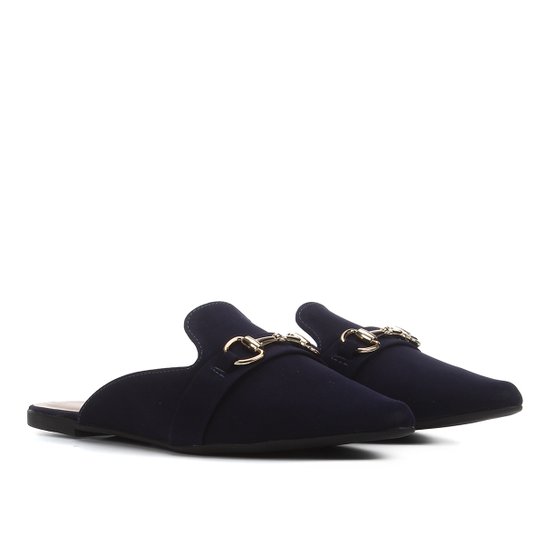 Mule Jelly Bean Metal Feminino - Marinho