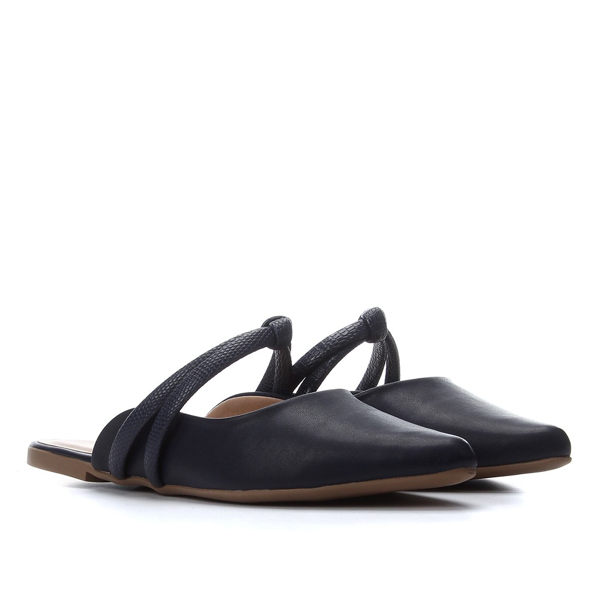 Mule Jelly Bean Nó Bico Fino Feminino - Marinho Menor preço em Mule Jelly Bean Nó Bico Fino Feminino - Marinho
