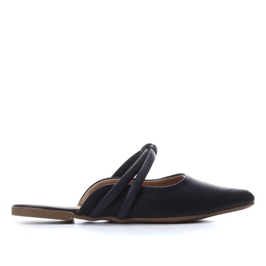 Mule Jelly Bean Nó Bico Fino Feminino - Marinho