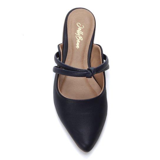 Mule Jelly Bean Nó Bico Fino Feminino - Marinho