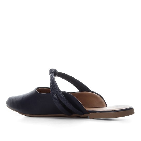 Mule Jelly Bean Nó Bico Fino Feminino - Marinho