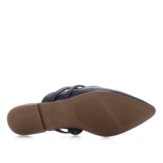 Mule Jelly Bean Nó Bico Fino Feminino - Marinho
